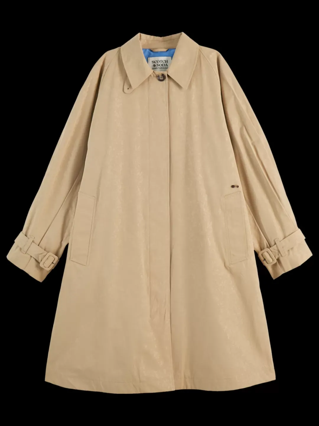 Discount Scotch & Soda Floral embossed cotton blend carcoat Sand