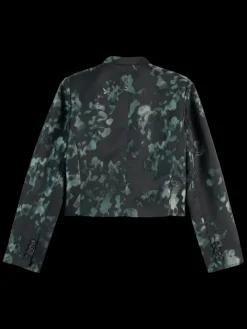 Best Scotch & Soda Floral jacquard cropped blazer NieuwBlossomPrintParkgreen