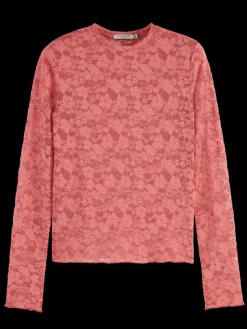 Sale Scotch & Soda Floral lace LS T-shirt