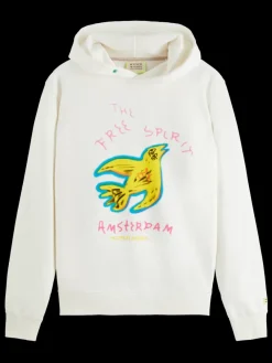 Discount Scotch & Soda Free spirit artwork hoodie Swan