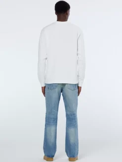 Outlet Scotch & Soda Front artwork relaxed fit long sleeve t-shirt White