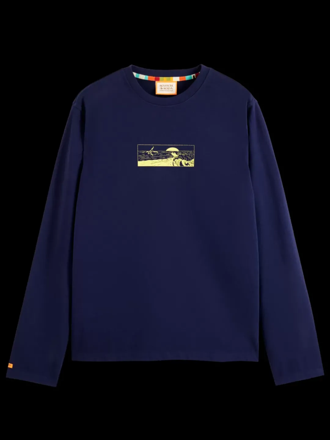 Discount Scotch & Soda Front back artwork ls t-shirt NavyBlue