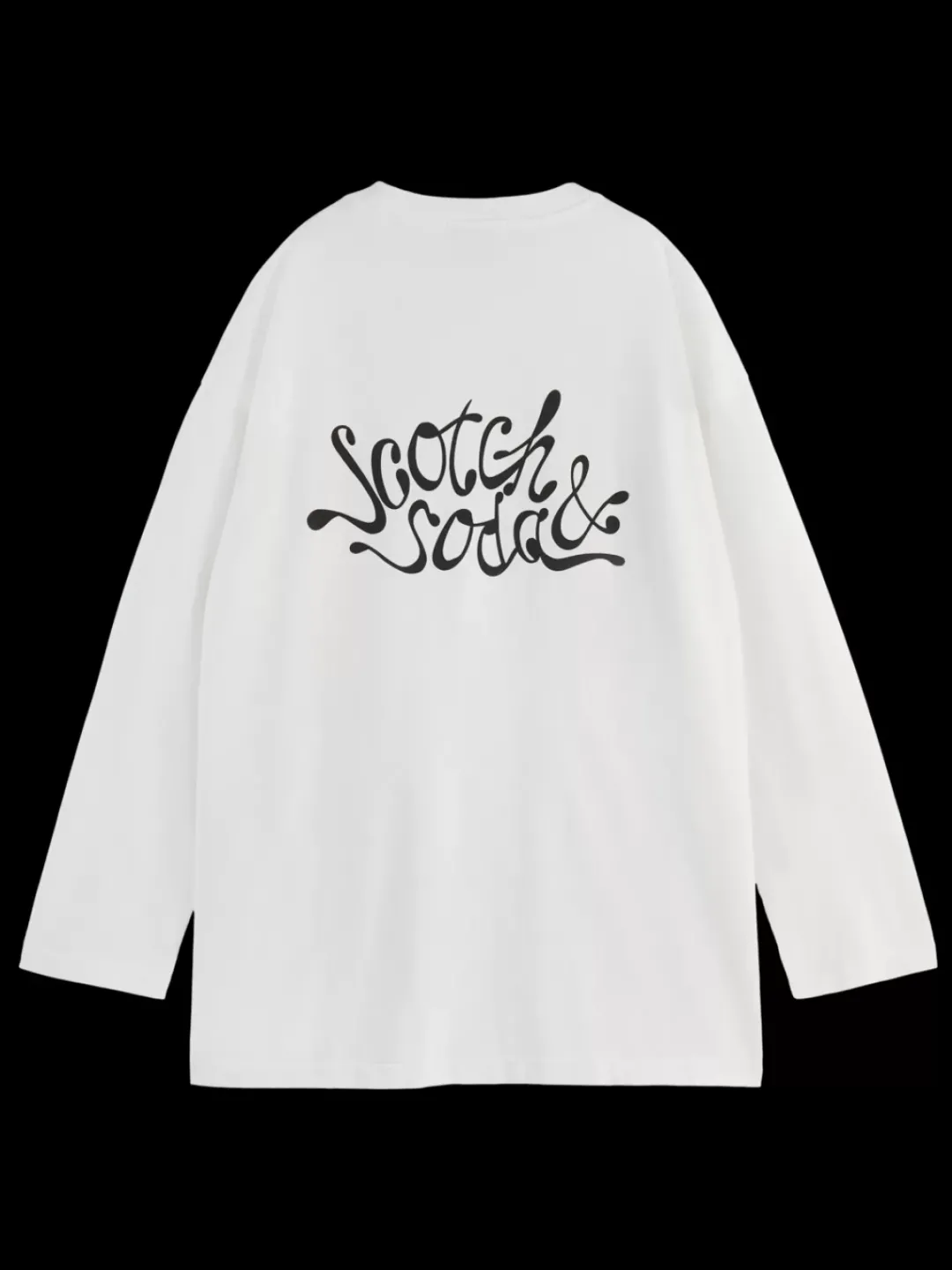 Discount Scotch & Soda FRONT BACK ARTWORK OVERSIZED LONG SLEEVE T-SHIRT White