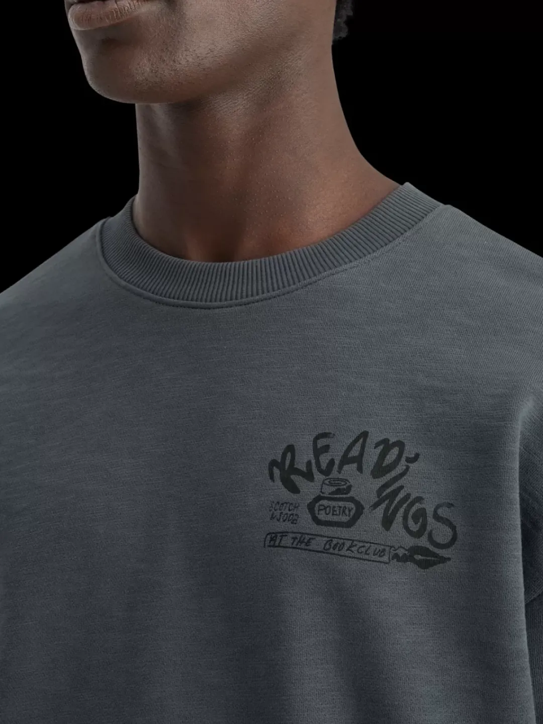 Discount Scotch & Soda Front back artwork sweatshirt MoodyGrey
