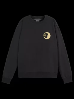 Sale Scotch & Soda FRONT BACK FESTIVE ARTWORK RELAXED FIT SWEATSHIRT EveningBlack