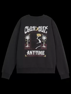 Sale Scotch & Soda FRONT BACK FESTIVE ARTWORK RELAXED FIT SWEATSHIRT EveningBlack