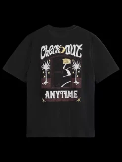 Hot Scotch & Soda FRONT BACK FESTIVE ARTWORK RELAXED FIT T-SHIRT EveningBlack