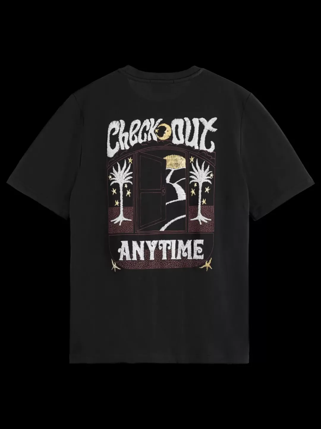 Hot Scotch & Soda FRONT BACK FESTIVE ARTWORK RELAXED FIT T-SHIRT EveningBlack
