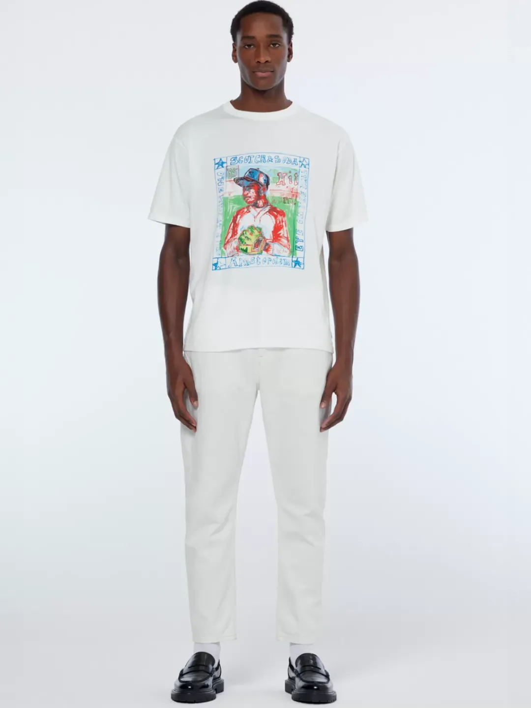 New Scotch & Soda Front chest artwork relaxed fit t-shirt