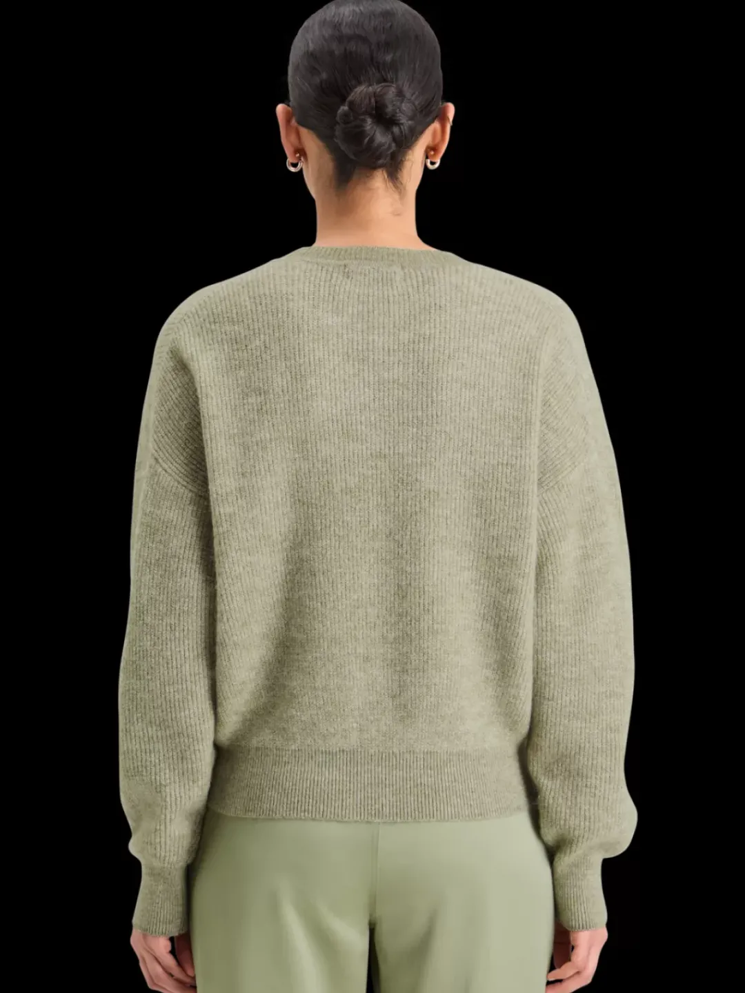 Outlet Scotch & Soda FUZZY CREW NECK PULLOVER WashedSageMelange