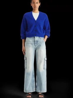 Discount Scotch & Soda FUZZY RELAXED CARDIGAN ElectricBlue