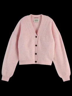 Best Scotch & Soda Fuzzy relaxed cardigan PinkMelange