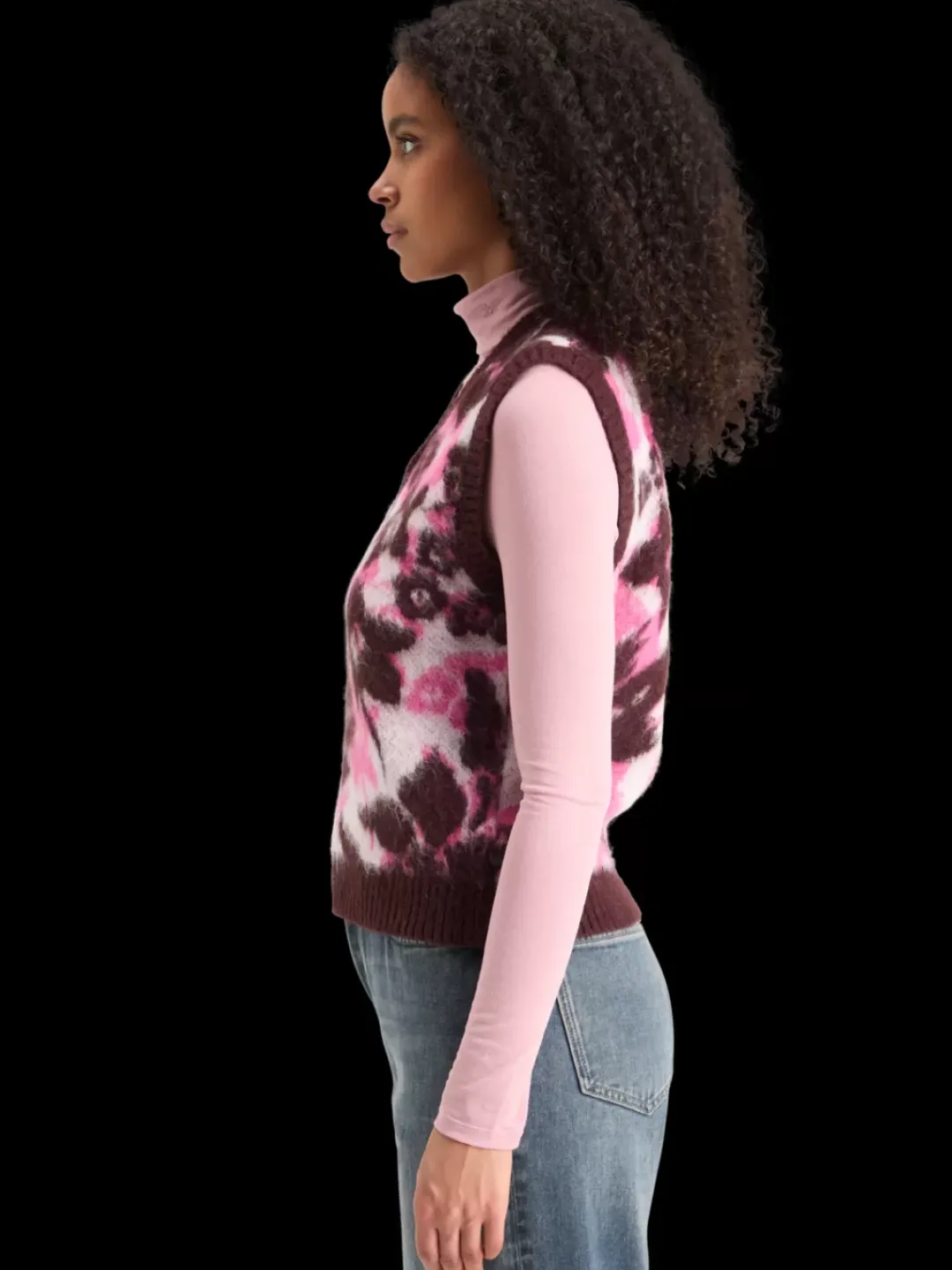Outlet Scotch & Soda FUZZY V- NECK JACQUARD SPENCER WinterFloral