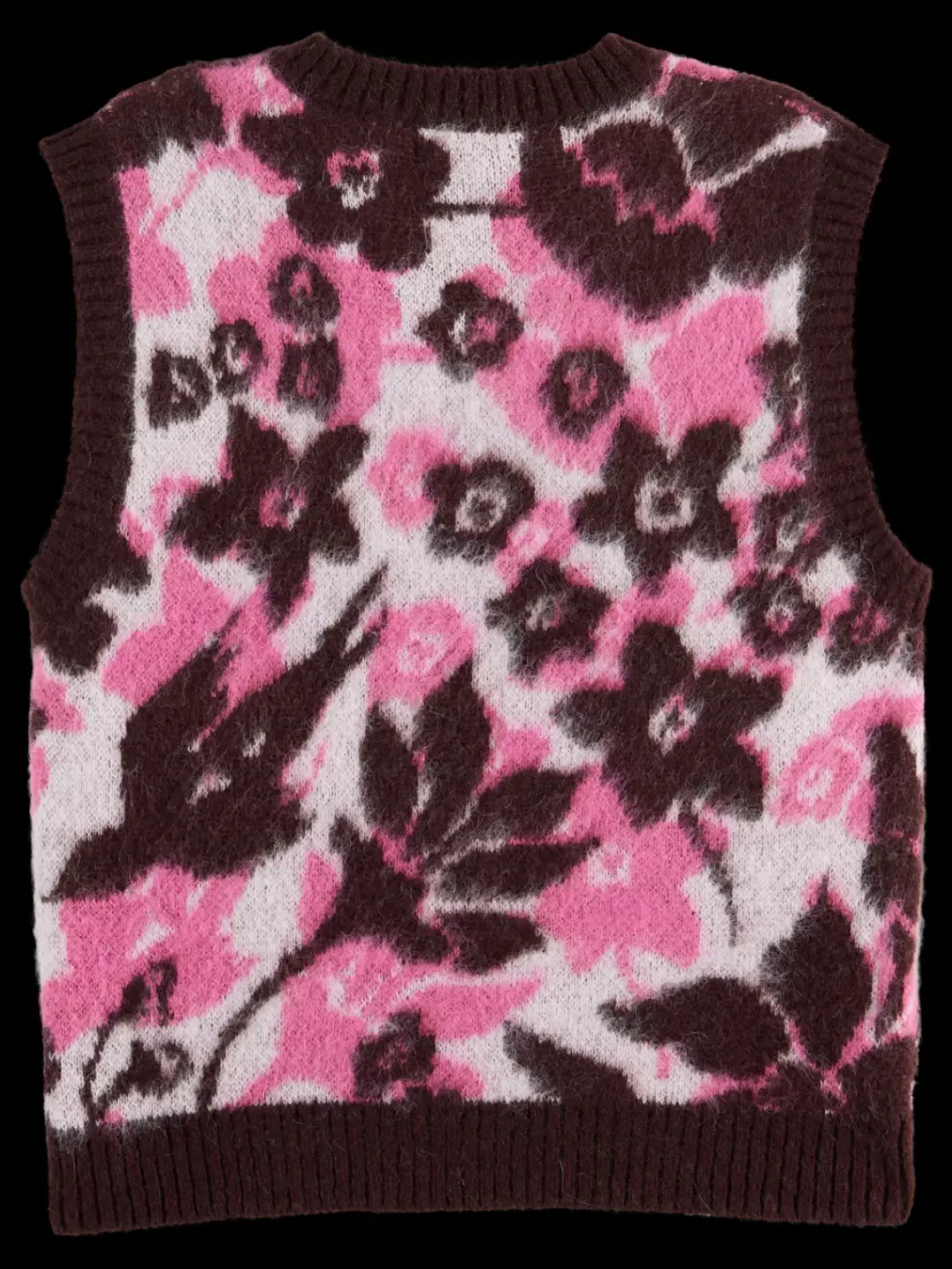 Outlet Scotch & Soda FUZZY V- NECK JACQUARD SPENCER WinterFloral