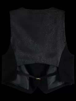 Outlet Scotch & Soda GABARDINE WAISTCOAT EveningBlack