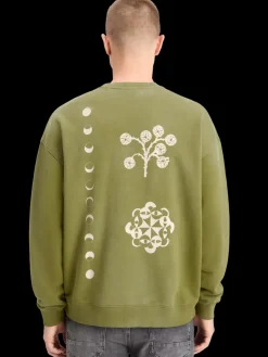 Clearance Scotch & Soda GARMENT DYED ARTWORK SWEATSHIRT MossGreen