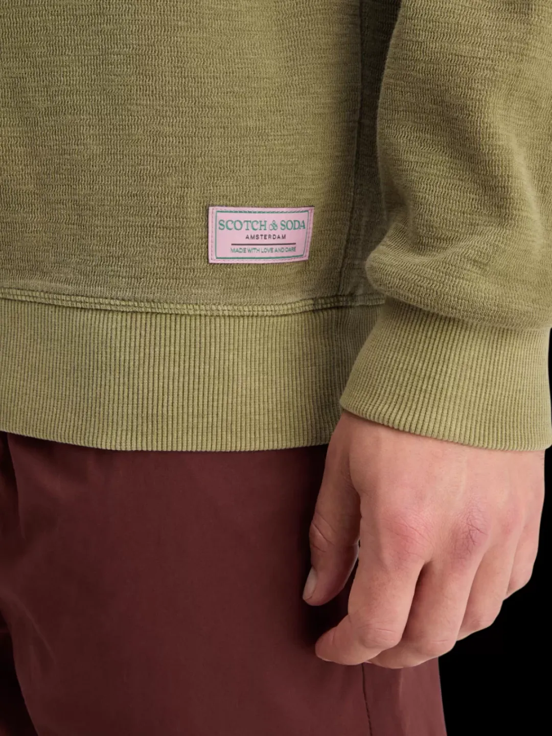 Outlet Scotch & Soda GARMENT DYED STRUCTURED SWEATSHIRT