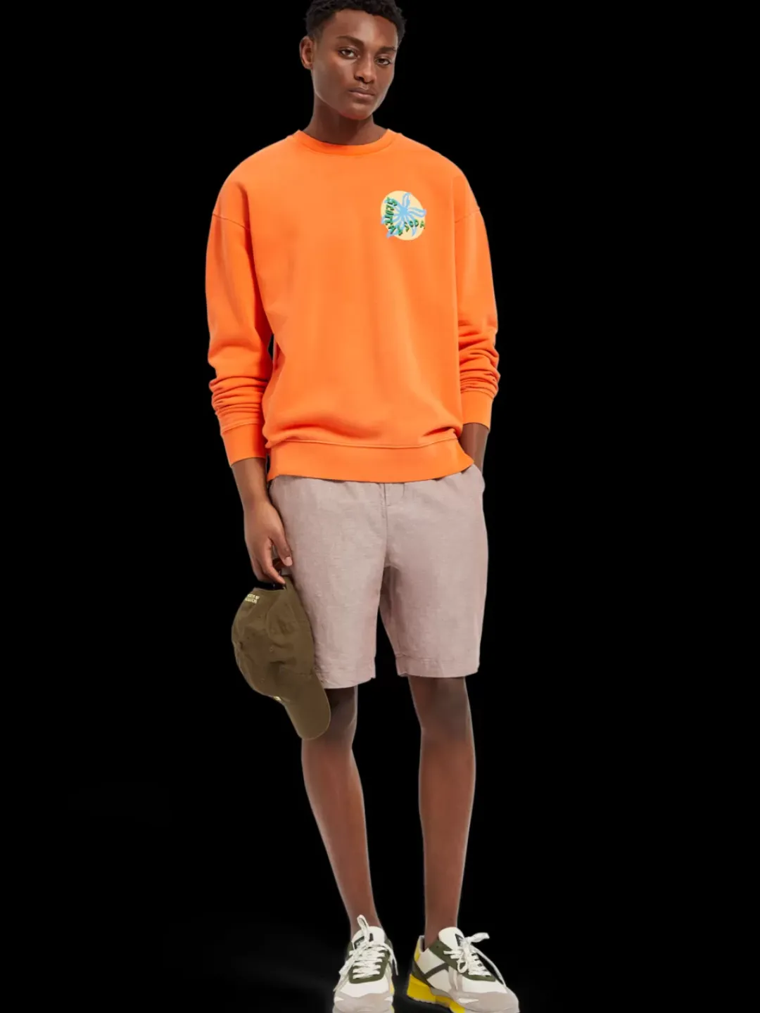 Sale Scotch & Soda Garment-dyed artwork sweatshirt