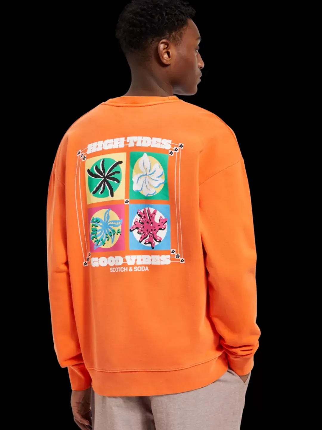 Sale Scotch & Soda Garment-dyed artwork sweatshirt