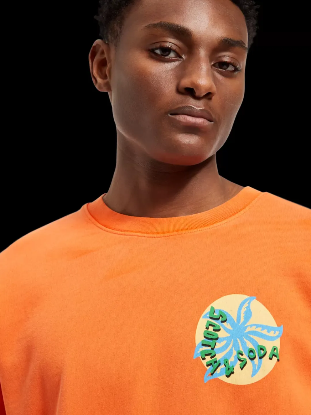 Sale Scotch & Soda Garment-dyed artwork sweatshirt