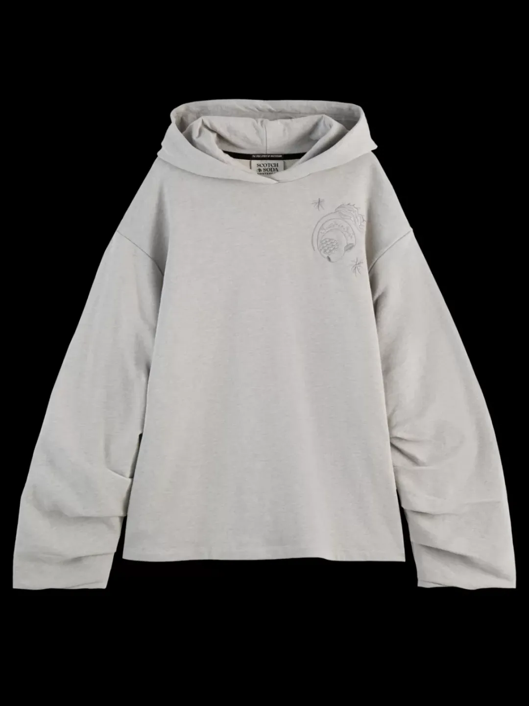 Discount Scotch & Soda GATHERED SLEEVE OVERSIZED FIT HOODIE