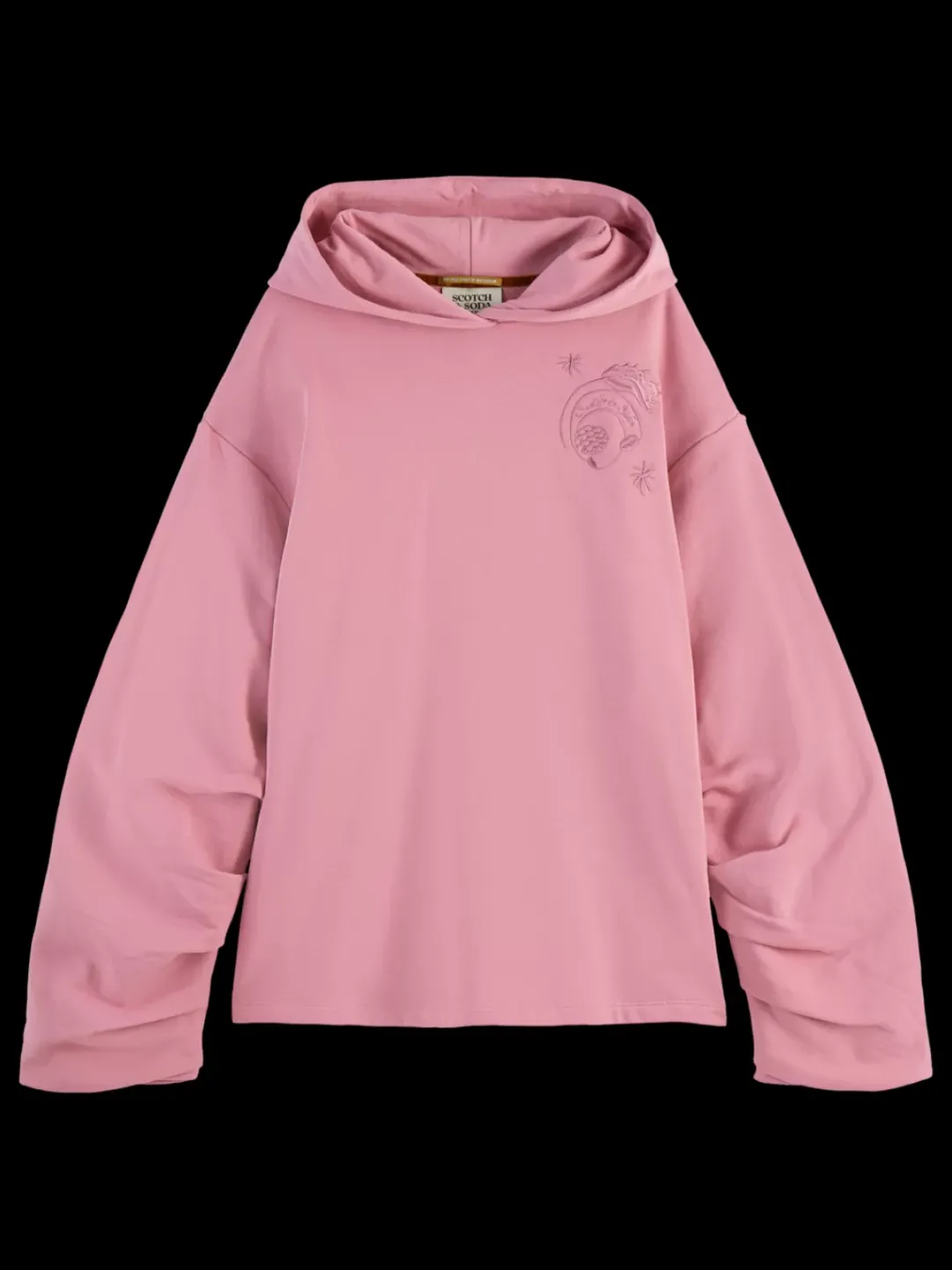 Discount Scotch & Soda GATHERED SLEEVE OVERSIZED FIT HOODIE