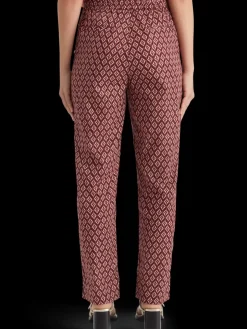 Outlet Scotch & Soda Gia block print pull on pant GeoFlowerBordeaux