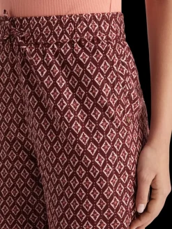 Outlet Scotch & Soda Gia block print pull on pant GeoFlowerBordeaux
