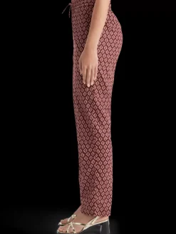 Outlet Scotch & Soda Gia block print pull on pant GeoFlowerBordeaux