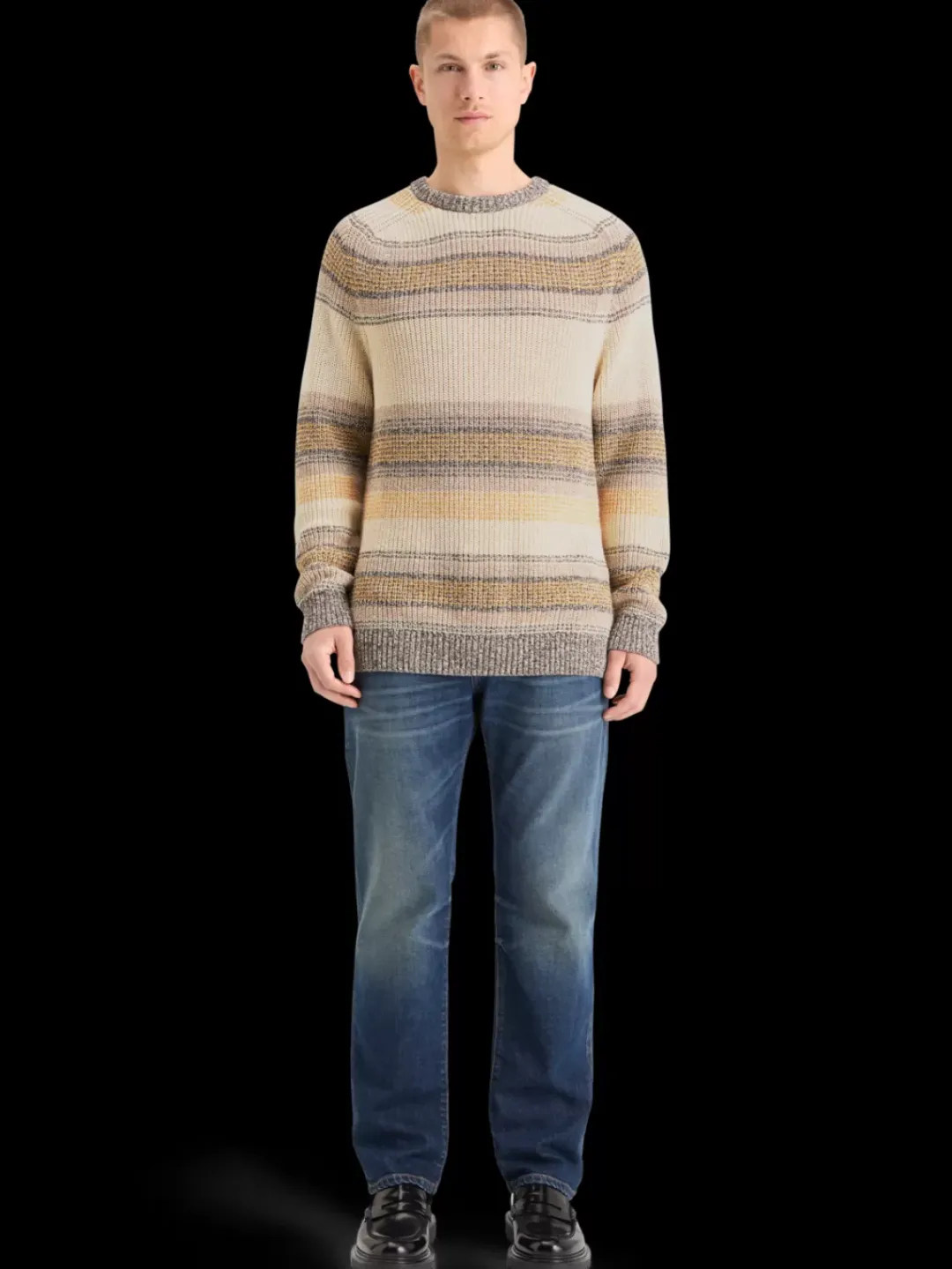 Discount Scotch & Soda GRADIENT COTTON STRIPES SWEATER BrownStripe
