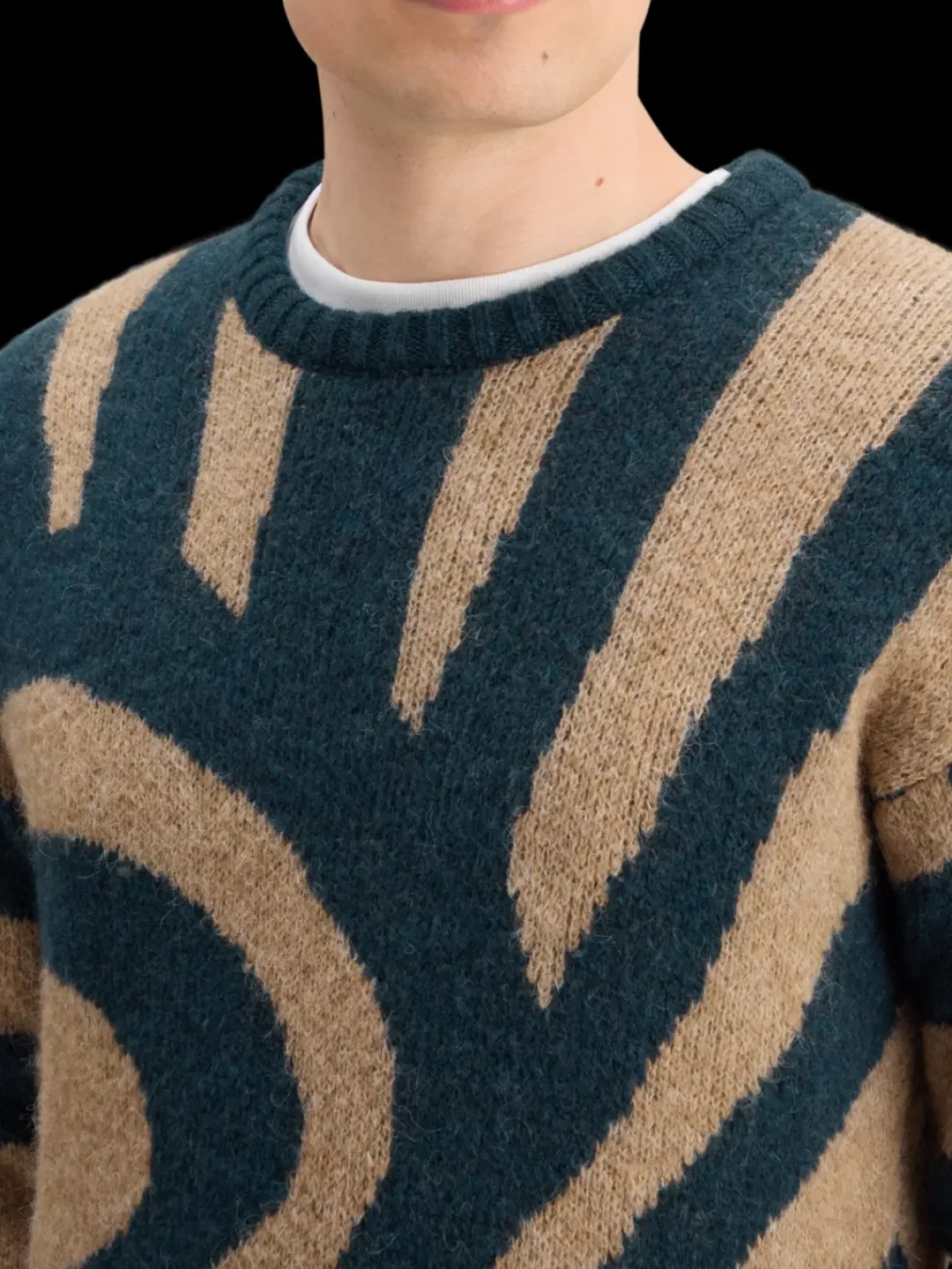 Clearance Scotch & Soda HAIRY BIG WAVES DROPPED SHOULDER SWEATER NightLogoWave