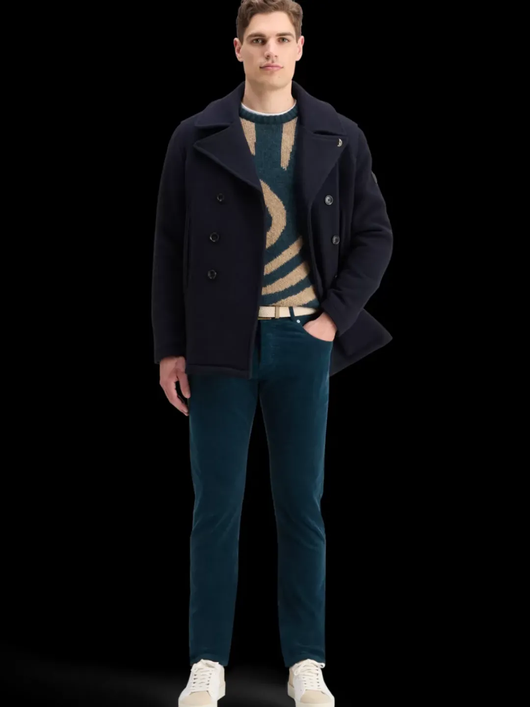 Clearance Scotch & Soda HAIRY BIG WAVES DROPPED SHOULDER SWEATER NightLogoWave