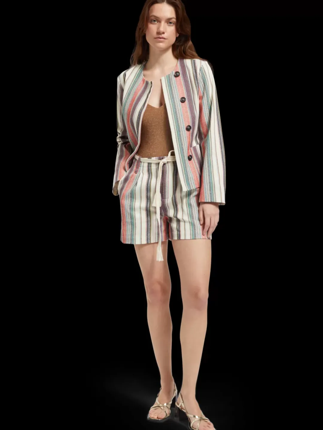 Clearance Scotch & Soda HIGH RISE CRAFTED STRIPE SHORT CraftedStripe