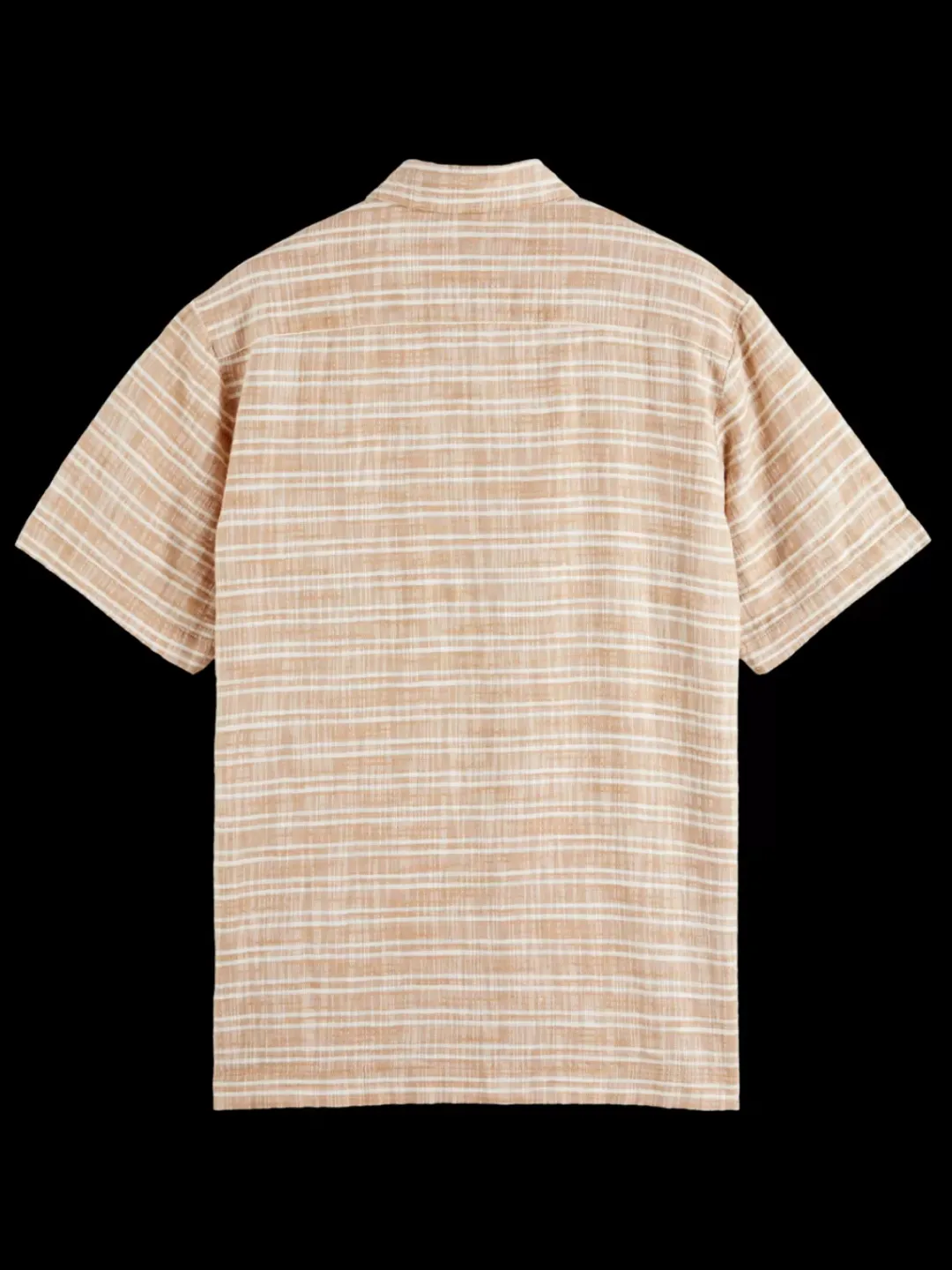 New Scotch & Soda Horizontal cotton linen stripe shirt SandStripe