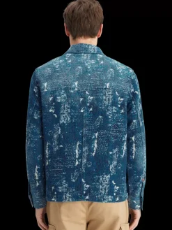 Discount Scotch & Soda Indigo jacquard denim workwear jacket with wash effects DenimJacquard