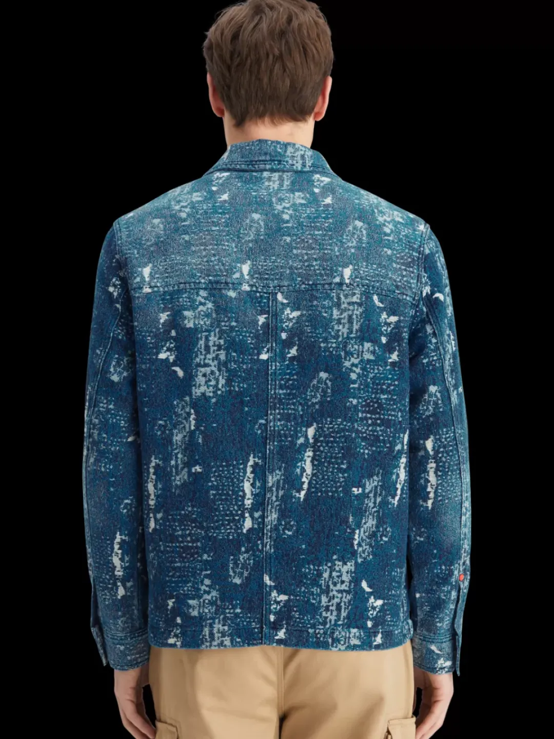 Discount Scotch & Soda Indigo jacquard denim workwear jacket with wash effects DenimJacquard