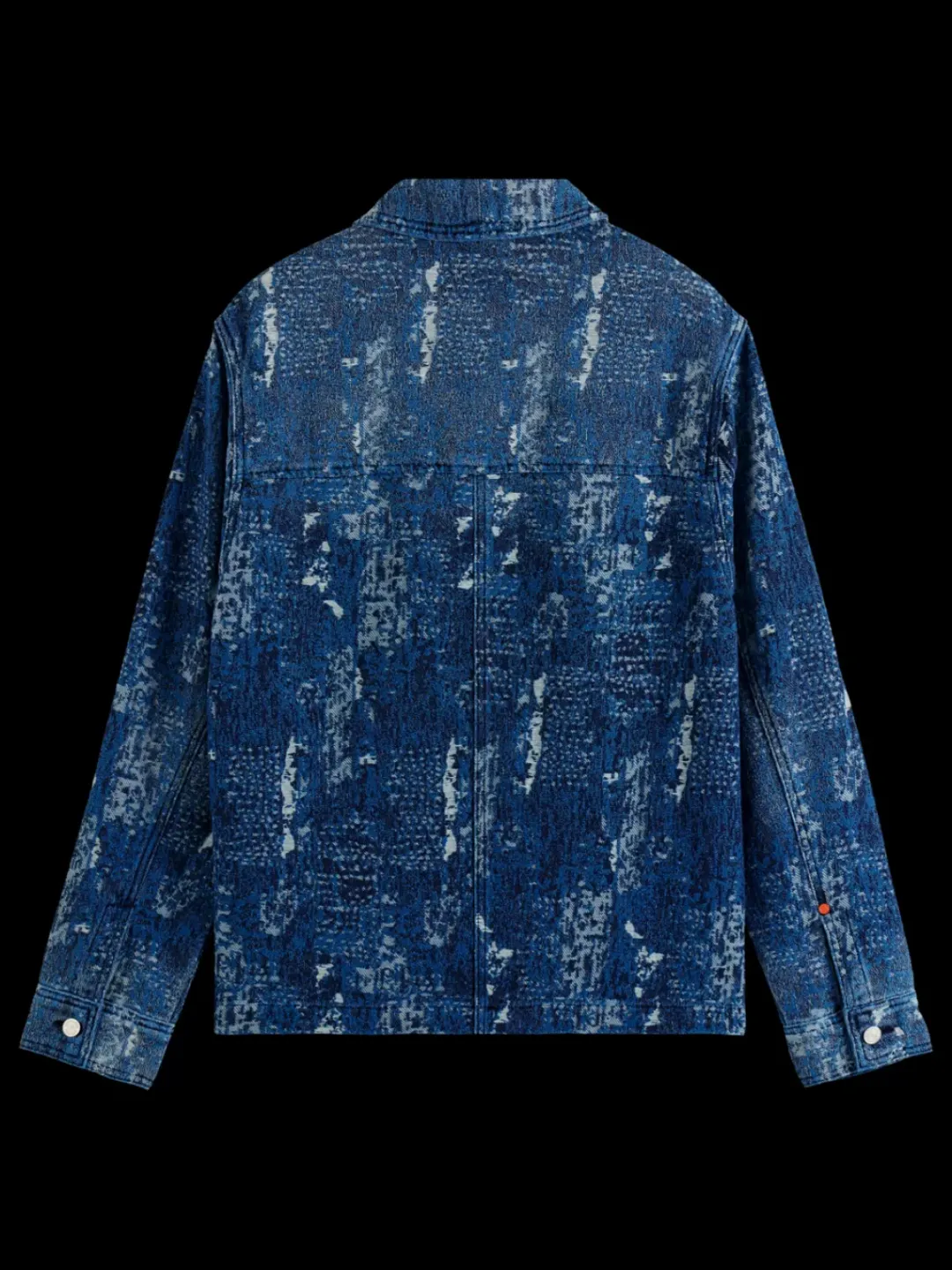 Discount Scotch & Soda Indigo jacquard denim workwear jacket with wash effects DenimJacquard