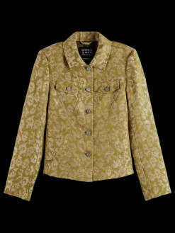 Clearance Scotch & Soda JACQUARD FITTED TRUCKER BLAZER IkatLeopard