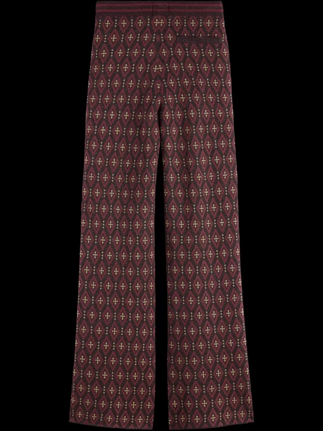 Clearance Scotch & Soda JACQUARD KNITTED TROUSERS DarkBordeaux