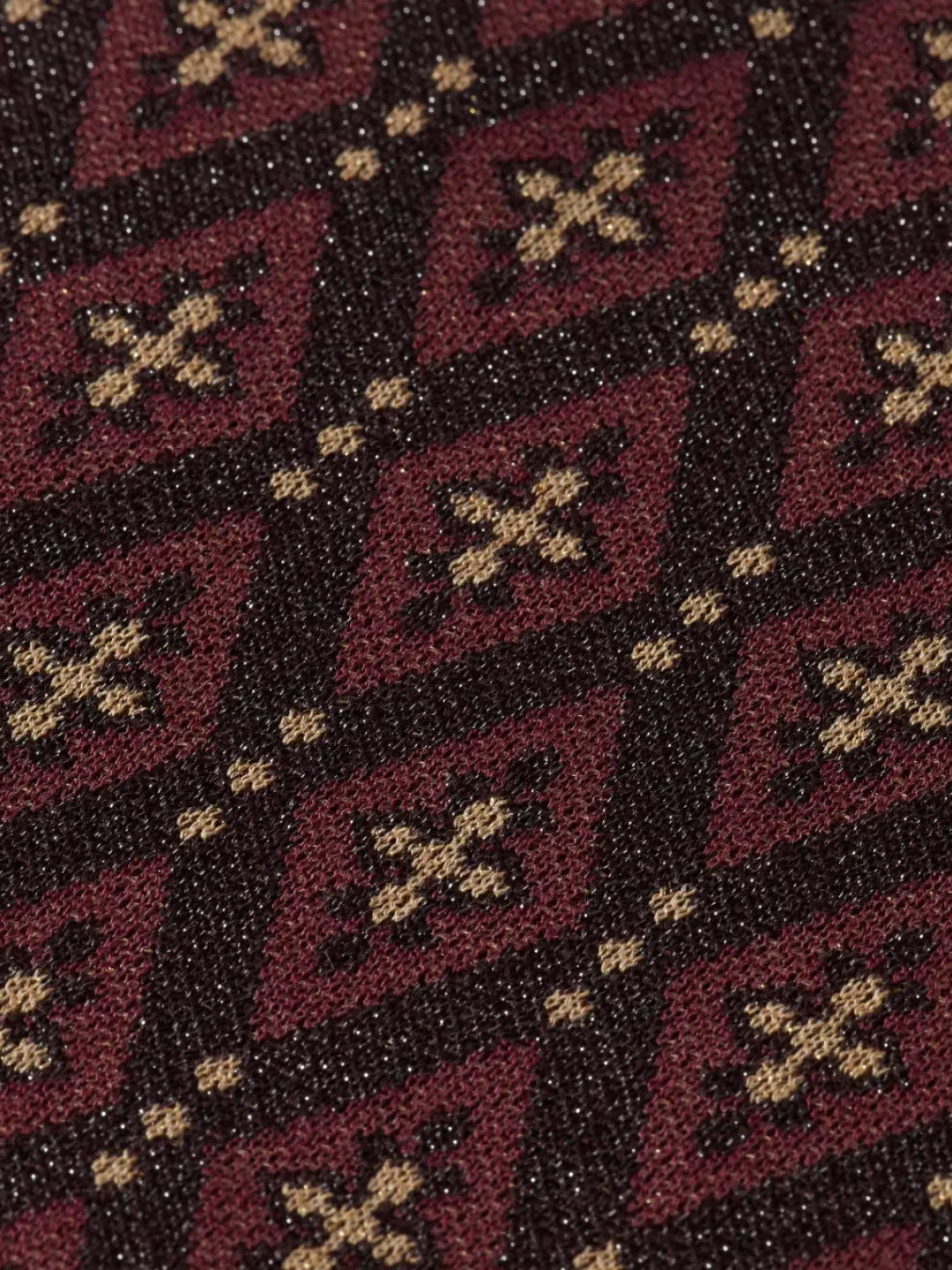 Discount Scotch & Soda JACQUARD KNITTED ZIP-THROUGH JACKET DarkBordeaux