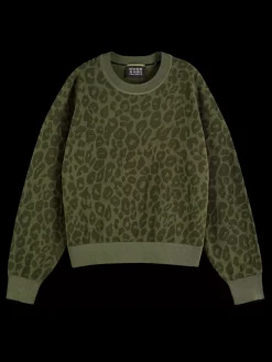 Fashion Scotch & Soda Jacquard relaxed pullover Military