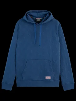 Discount Scotch & Soda JACQUARD TERRY HOODIE HeritageBlue