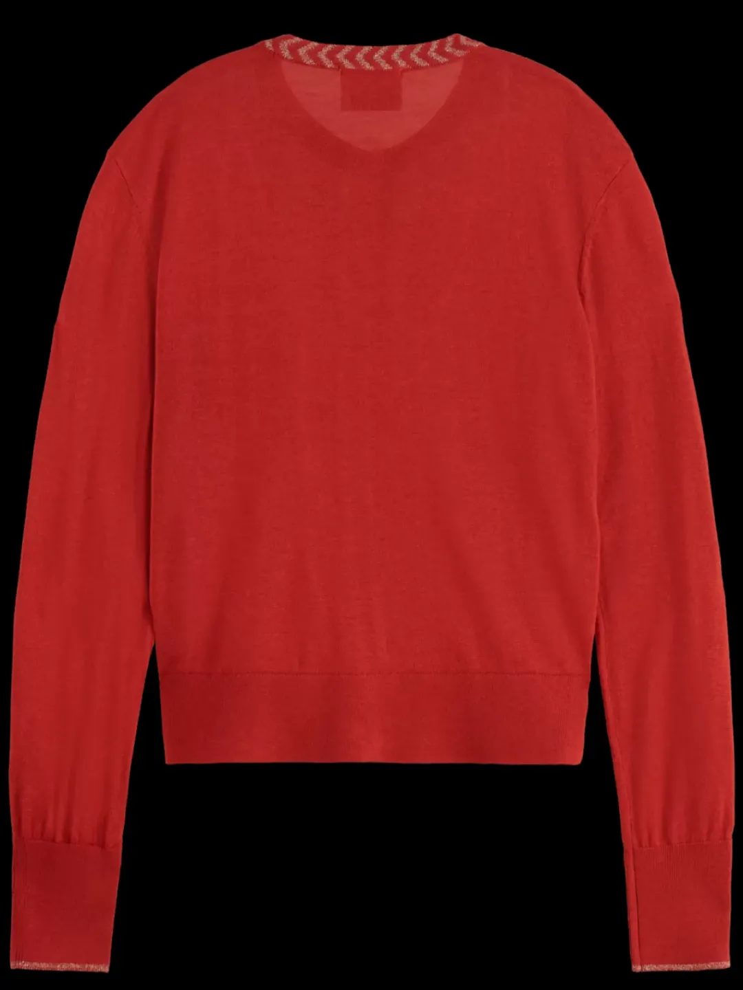 Sale Scotch & Soda JACQUARD TRIM CREW NECK CARDIGAN RusticCoral