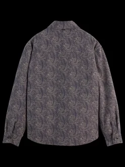 Online Scotch & Soda JACQUARD WOOL-BLEND OVERSHIRT NightLogoWave