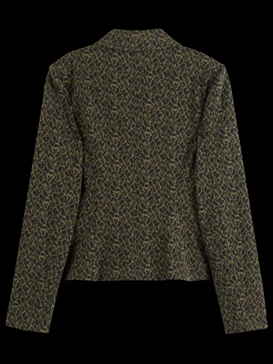 Discount Scotch & Soda JERSEY FITTED TRUCKER BLAZER ClassicGreenMelangeLeopardJacquard