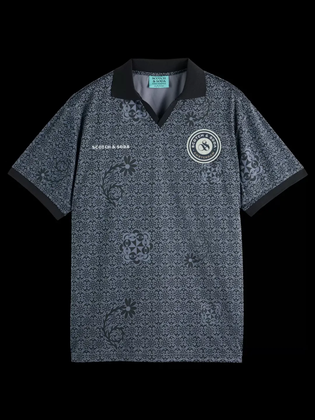 Clearance Scotch & Soda JOE JONAS X SCOTCH SODA ALL OVER PRINT FOOTBALL JERSEY Anthracite