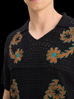 Best Scotch & Soda JOE JONAS X SCOTCH SODA CROCHET POLO SHORT SLEEVE Black