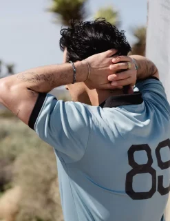 Hot Scotch & Soda JOE JONAS X SCOTCH SODA FOOTBALL JERSEY BayBlue