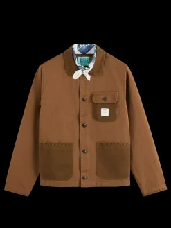 New Scotch & Soda JOE JONAS X SCOTCH SODA TWILL WORKER JACKET Bison