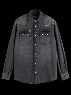 Clearance Scotch & Soda JOE JONAS X SCOTCH SODA WESTERN SHIRT - VINTAGE BLACK VintageBlack